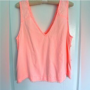 NWOT Cloth & Stone Button Side Tank Coral XS